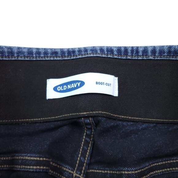 Old Navy Womens Bootcut Pull On Jeans 16 Plus Short Distressed Mid Rise Stretch - Picture 8 of 9